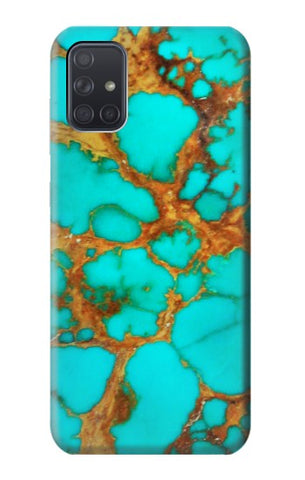 Samsung Galaxy A71 5G Hard Case Aqua Copper Turquoise Gems