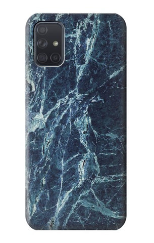 Samsung Galaxy A71 5G Hard Case Light Blue Marble Stone Texture Printed