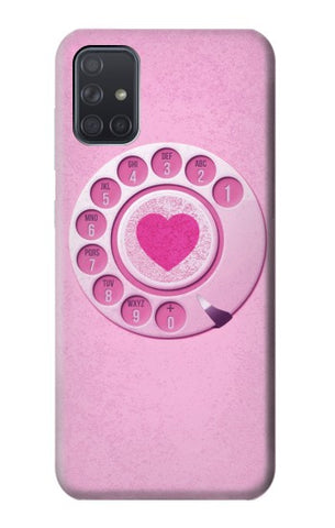 Samsung Galaxy A71 5G Hard Case Pink Retro Rotary Phone