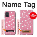 Samsung Galaxy A71 5G Hard Case Pink Flamingo Pattern with custom name