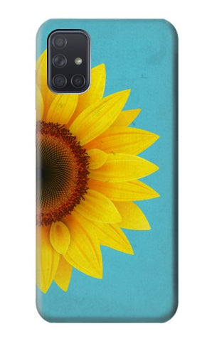 Samsung Galaxy A71 5G Hard Case Vintage Sunflower Blue