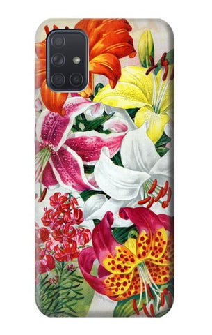 Samsung Galaxy A71 5G Hard Case Retro Art Flowers