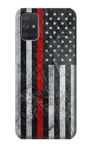 Samsung Galaxy A71 5G Hard Case Firefighter Thin Red Line American Flag