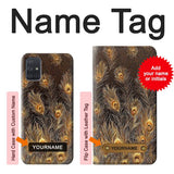 Samsung Galaxy A71 5G Hard Case Gold Peacock Feather with custom name