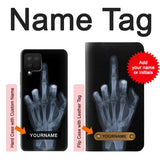 Samsung Galaxy A12 Hard Case X-ray Hand Middle Finger with custom name