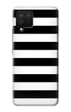Samsung Galaxy A12 Hard Case Black and White Striped
