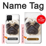 Samsung Galaxy A12 Hard Case Pug Dog with custom name