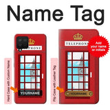Samsung Galaxy A12 Hard Case England Classic British Telephone Box Minimalist with custom name