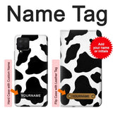 Samsung Galaxy A12 Hard Case Seamless Cow Pattern with custom name