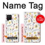 Samsung Galaxy A12 Hard Case Pastel Flowers Pattern with custom name