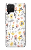 Samsung Galaxy A12 Hard Case Pastel Flowers Pattern