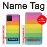 Samsung Galaxy A12 Hard Case Rainbow Pattern with custom name