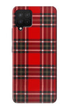 Samsung Galaxy A12 Hard Case Tartan Red Pattern
