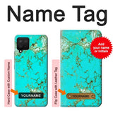 Samsung Galaxy A12 Hard Case Turquoise Gemstone Texture Graphic Printed with custom name