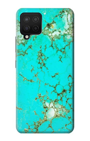 Samsung Galaxy A12 Hard Case Turquoise Gemstone Texture Graphic Printed