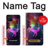 Samsung Galaxy A12 Hard Case Rainbow Unicorn Nebula Space with custom name
