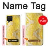 Samsung Galaxy A12 Hard Case Yellow Snake Skin with custom name