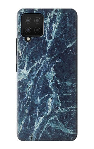 Samsung Galaxy A12 Hard Case Light Blue Marble Stone Texture Printed