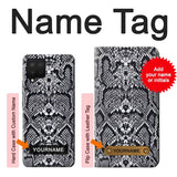 Samsung Galaxy A12 Hard Case White Rattle Snake Skin with custom name