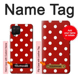 Samsung Galaxy A12 Hard Case Red Polka Dots with custom name