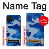 Samsung Galaxy A12 Hard Case Army Blue Camouflage with custom name