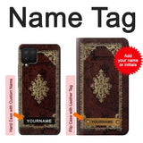 Samsung Galaxy A12 Hard Case Vintage Map Book Cover with custom name