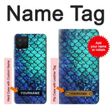 Samsung Galaxy A12 Hard Case Green Mermaid Fish Scale with custom name