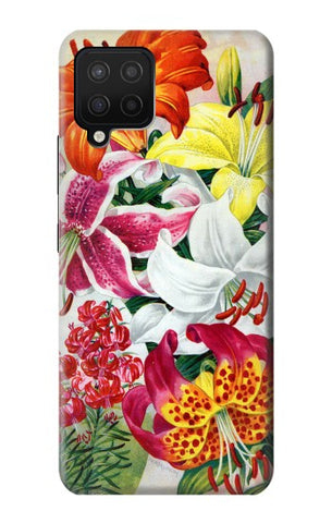 Samsung Galaxy A12 Hard Case Retro Art Flowers