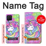 Samsung Galaxy A12 Hard Case Pastel Unicorn with custom name