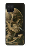 Samsung Galaxy A12 Hard Case Vincent Van Gogh Head Skeleton Cigarette