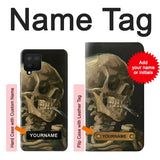 Samsung Galaxy A12 Hard Case Vincent Van Gogh Head Skeleton Cigarette with custom name