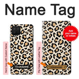 Samsung Galaxy A12 Hard Case Fashionable Leopard Seamless Pattern with custom name