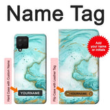 Samsung Galaxy A12 Hard Case Green Marble Graphic Print with custom name