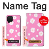 Samsung Galaxy A12 Hard Case Pink Floral Pattern with custom name