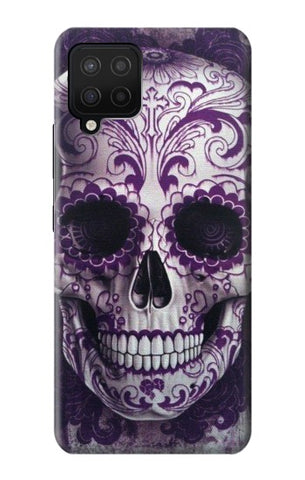 Samsung Galaxy A12 Hard Case Purple Sugar Skull