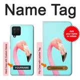 Samsung Galaxy A12 Hard Case Pink Flamingo with custom name