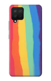 Samsung Galaxy A12 Hard Case Cute Vertical Watercolor Rainbow