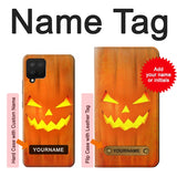 Samsung Galaxy A12 Hard Case Pumpkin Halloween with custom name