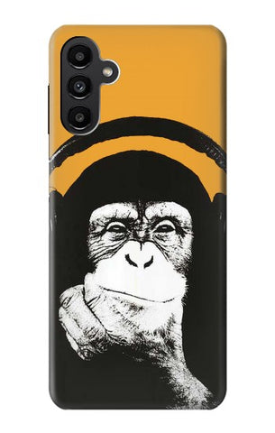 Samsung Galaxy A13 5G Hard Case Funny Monkey with Headphone Pop Music