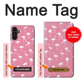 Samsung Galaxy A13 5G Hard Case Pink Flamingo Pattern with custom name