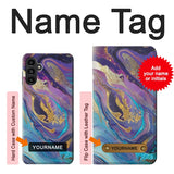 Samsung Galaxy A13 5G Hard Case Colorful Abstract Marble Stone with custom name