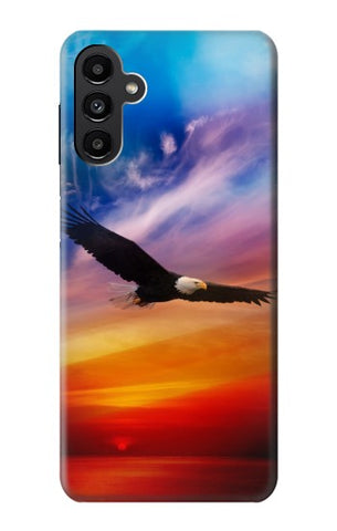 Samsung Galaxy A13 5G Hard Case Bald Eagle Flying Colorful Sky