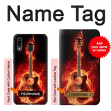 Samsung Galaxy A20, A30, A30s Hard Case Fire Guitar Burn with custom name