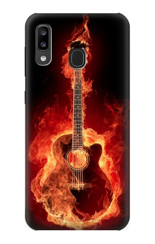 Samsung Galaxy A20, A30, A30s Hard Case Fire Guitar Burn