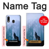 Samsung Galaxy A20, A30, A30s Hard Case Wolf Howling in Forest with custom name