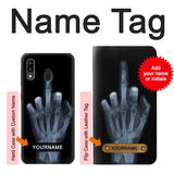 Samsung Galaxy A20, A30, A30s Hard Case X-ray Hand Middle Finger with custom name