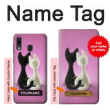 Samsung Galaxy A20, A30, A30s Hard Case Love Cat with custom name