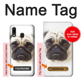 Samsung Galaxy A20, A30, A30s Hard Case Pug Dog with custom name