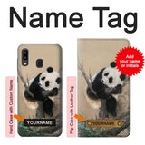 Samsung Galaxy A20, A30, A30s Hard Case Panda Fluffy Art Painting with custom name