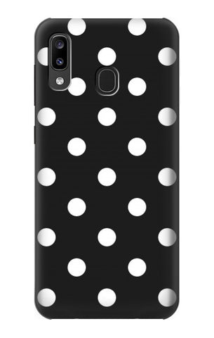 Samsung Galaxy A20, A30, A30s Hard Case Black Polka Dots